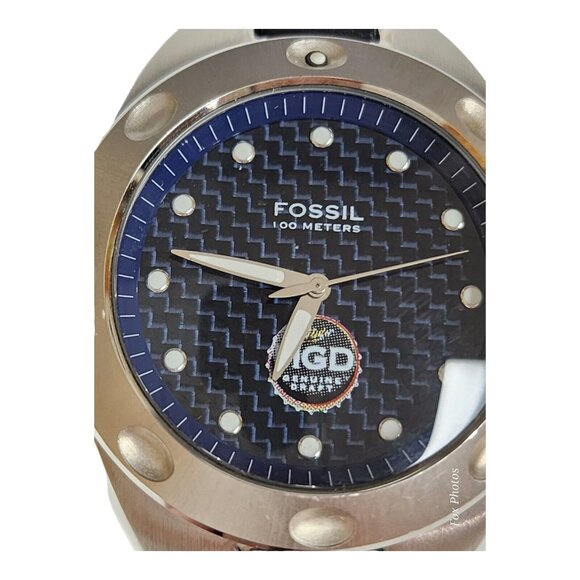 Vtg Fossil Blue PR-5102 Mens Watch MGD Miller Genuine Draft 40mm New Battery - Picture 4 of 15